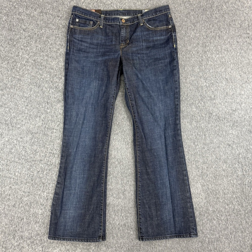 Gap 1969 Women Boot Cut Jeans 14R Dark Wash Stretch Mid Rise Y2K